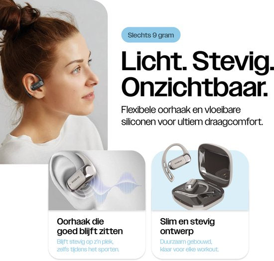 REBØNE® Sport Oortjes - Oordopjes Draadloos - Open ear - Draadloze - Bluetooth Koptelefoon