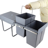 4cookz® Inbouw Prullenbak Duo 2 bakken Afvalscheiding 2x 20 liter - 34 cm breed