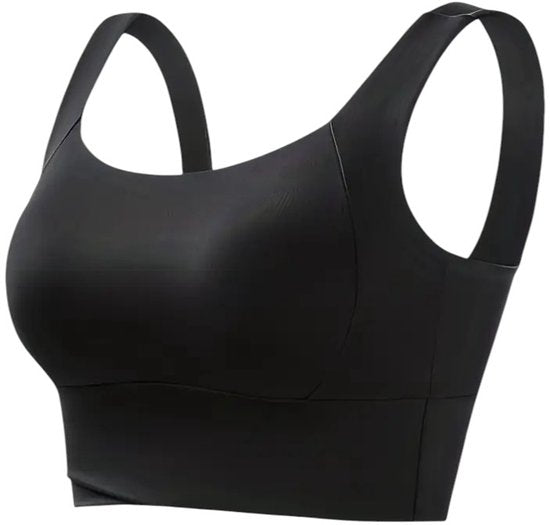 SparkNine Flexaura sport BH - stijlvolle sportbeha - ingebouwde pads - XL - zwart - high support ondersteuning - cross design