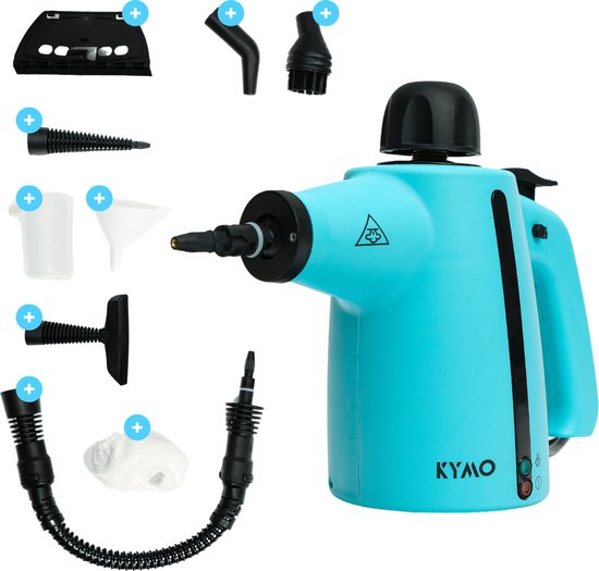 Kymo Handstoomreiniger Plus - Reinigingsmachine - Stoomapparaat Vloer-Bank-Badkamer-Keuken - Handstomer - Stoomreiniger badkamer - Vlekkenreiniger - Diverse opzetstukken