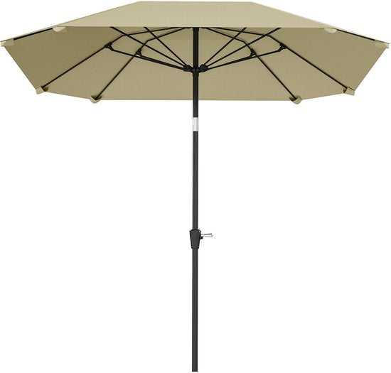 Parasol 233cm Vierkant Kantelbaar - Aluminium buis, Glasvezel