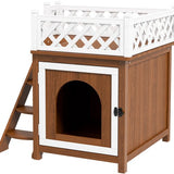 4goodz Kattenhok met dakterras 67,5x63x68,5cm - Bruin