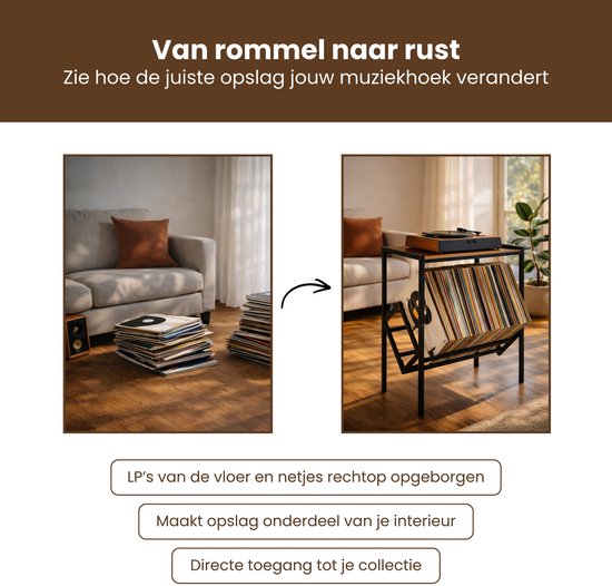 LP Opbergsysteem - Zwart met Hout