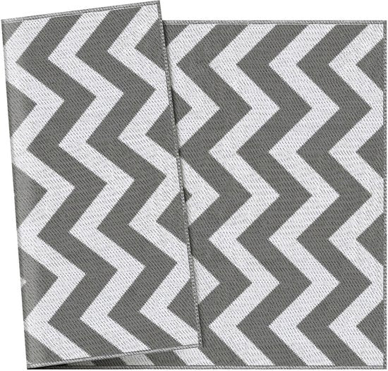 4goodz Waterbestendig Buitenkleed met Draagtas 121x182 cm - Grijs/Wit