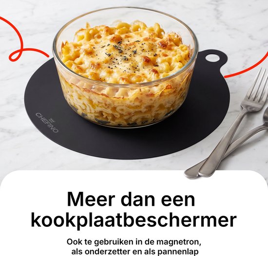 Chefino Inductieplaat Beschermers 4 Stuks – Inductiebeschermer Set 18 & 22 cm – Siliconen Kookplaatbeschermer – Krasbescherming – Hittebestendig tot 280°C – Antislip