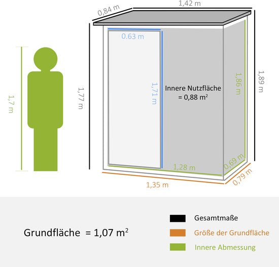Stalen Gereedschapsschuur Tuinkast / Balkonkast