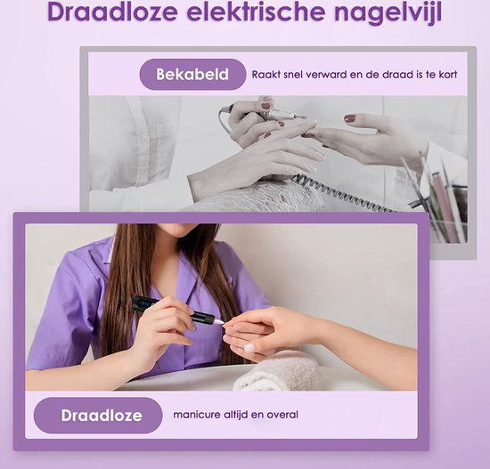 Vesfy Nagelfrees met 12 Nagelvijl Bitjes - Incl. 36 Schuurrolletjes - Pedicureset Professioneel - Nagelvijl Electrisch - Nagellak