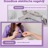 Vesfy Nagelfrees met 12 Nagelvijl Bitjes - Incl. 36 Schuurrolletjes - Pedicureset Professioneel - Nagelvijl Electrisch - Nagellak