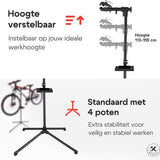 4toolz® Stevige Fiets Reparatiestandaard - 30kg max - Zwart