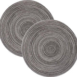 Placemat - 2 stuks - Placemat Rond - 38 cm - Placemats Rond Gevlochten - Tafelonderzetter - Tafel onderleggers - Onderleggers placemat