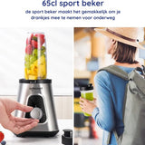 Safecourt Kitchen Blender - Smoothie maker - Krachtige 1200W - To-Go Beker - 3 Standen - RVS