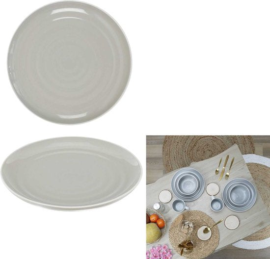 6 persoons 18-delig servies Aardewerk Bi-Color