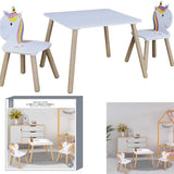 Unicorn Kindertafel set met Stoeltjes - Tekentafel Kinderen