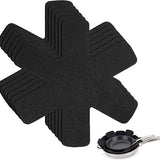 Pannenbeschermers - Bordenbeschermers -16 cm doorsnede Beschermingsmatten Zwart - Set van 6 - Tussenleggers Pannen en Borden