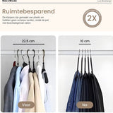 Luxe Broekhanger – 20 stuks – Metalen Kledinghangers – Kledingkast Organizer – Kleerhangers – Ruimtebesparende Broekhangers – Anti-slip - Zwart