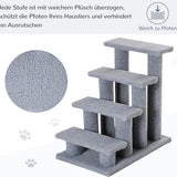 4goodz Huisdierentrap Katten- en Hondentrap 4 treden 63,5x43x60cm Grijs