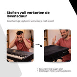 Keyboard Beschermhoes - Keyboard met 88 toetsen tot 130 cm Breed - Universeel - Pianobeschermer - Keyboardhoes - Keyboardbeschermer