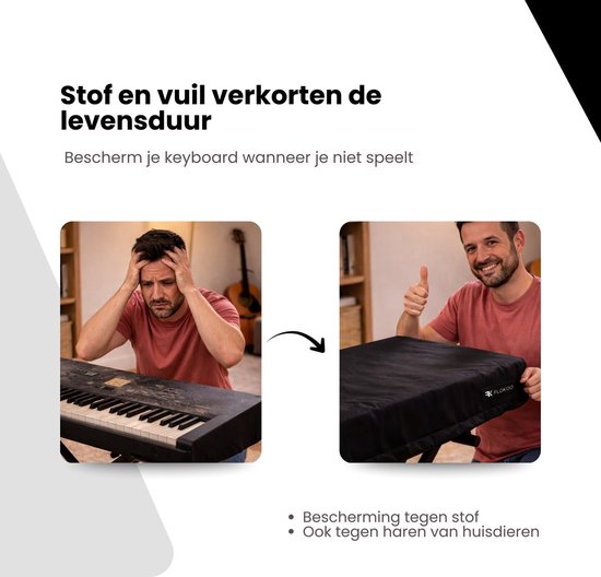 Keyboard Beschermhoes - Keyboard met 88 toetsen tot 130 cm Breed - Universeel - Pianobeschermer - Keyboardhoes - Keyboardbeschermer