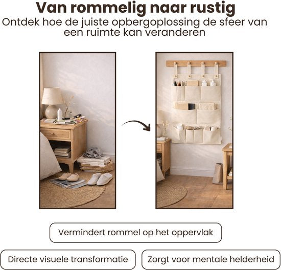 Multifunctionele Hangende Organizer - 8 Vakken - Opbergen met Stijl & Gemak