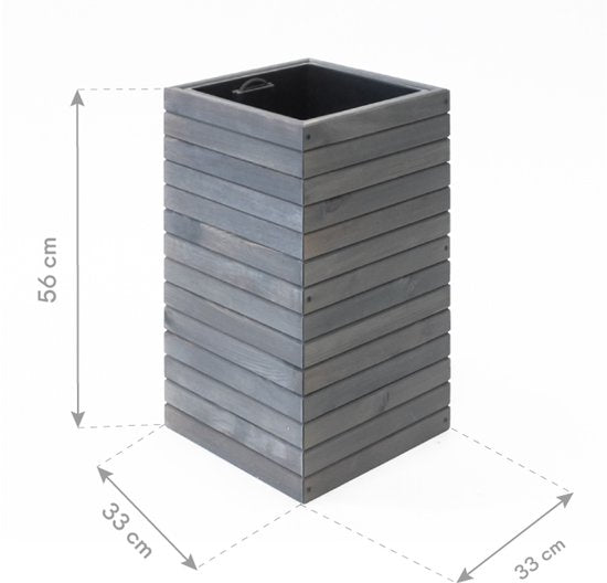 Westmann Mono Houten Plantenbak Pilaar 35x35x56 cm - Grijs