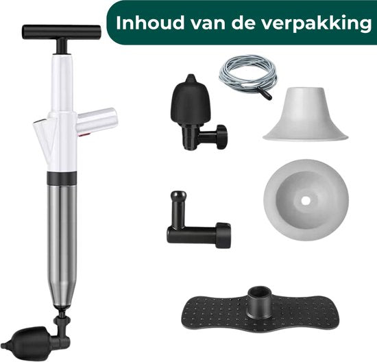AKSA Home® WC Ontstopper - Gootsteenontstopper - Toilet Ontstopper - Ontstoppingsveer - Rioolontstopper - Wit