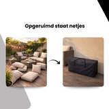 Tuinkussentas - Zwart - 122 x 39 x 55 cm - Tuinkussenhoes - Opbergtas voor Tuinmeubelkussens - Tuinstoelkussentas - Tuinsetkussen Opbergtas - Opberghoes Tuinkussens