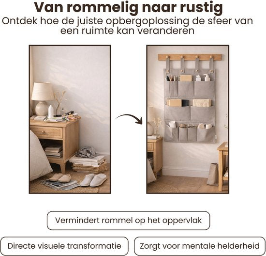 Multifunctionele Hangende Organizer - 8 Vakken - Opbergen met Stijl & Gemak