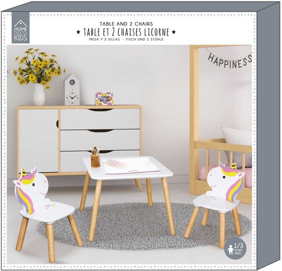 Unicorn Kindertafel set met Stoeltjes - Tekentafel Kinderen