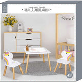 Unicorn Kindertafel set met Stoeltjes - Tekentafel Kinderen