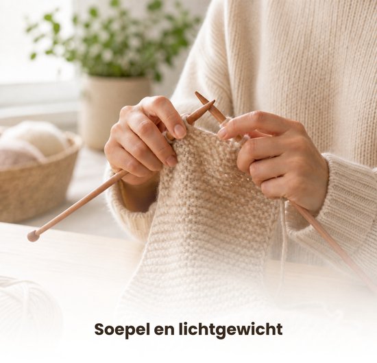Breinaalden Set Bamboe 36 Stuks Donker Bruin - 18 Verschillende Maten - 35 cm Lang - 2 tot 10 mm Dikte - Ergonomische Breinaald - Kwalitatief Hoogwaardig Bamboe