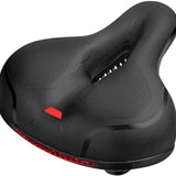 Fietszadel met Schokdemping en Ademend Design – Ergonomisch Zadel met LED-verlichting – Universeel voor Stadsfiets, Elektrische Fiets en MTB – 25x21 cm – Zwart