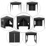 4goodz Partytent Paviljoen 3x3m - Opvouwbaar met 4 Zijwanden en Rits - zwart