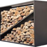 Westmann® Haardhout rek Hugo - 35x115x80cm - Houtopslag buiten - Zwart