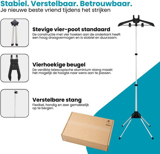 Kledingstomer Standaard met Handschoen – Verstelbare Stoomstandaard voor Kleding – 360° Draaibare Kledinghouder – Staande Kledinghanger voor Stomen & Ontkreuken