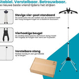 Kledingstomer Standaard met Handschoen – Verstelbare Stoomstandaard voor Kleding – 360° Draaibare Kledinghouder – Staande Kledinghanger voor Stomen & Ontkreuken