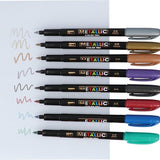 4goodz 8 stuks Metallic Fineliner Gelpennen 1-3 mm puntdikte