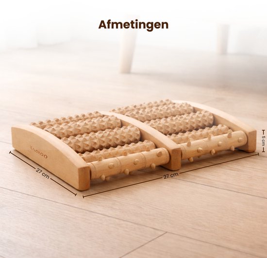 Houten Voetmassage Roller – Voetmassage Apparaat – Voetreflex Massage Roller – Massief Hout – Tegen Vermoeide Voeten – Handmatige Voetmassager
