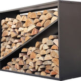 Westmann® HaardHout Rek Hugo - 35x115x80cm - Houtopslag buiten - Zwart