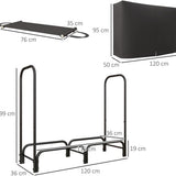 Houtopslagrek 120x36x99 cm met Waterafstotende Hoes