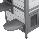 4goodz Kattenhuis 2 laags 78x55x91 cm - Grijs