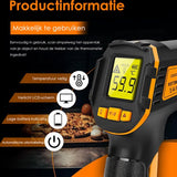 Vesfy Digitale Infrarood Thermometer - Bereik -50 t-m +490 °C - IR Thermometer - Warmtemeter - Vleesthermometer