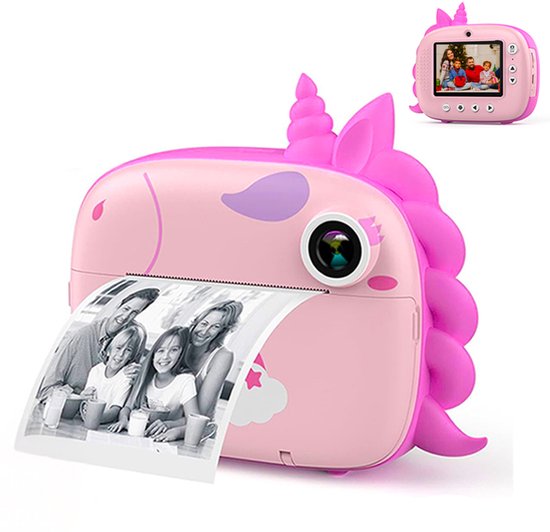 Vesfy 3-in-1 Kindercamera met Fotoprinter - 1080P HD - 32GB - USB Oplaadbaar - Inclusief 3 Printrollen - 3 Spelmodi - Selfie & Video
