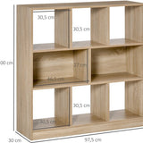 4goodz Boekenkast 8 Vakken 30x 97,5x100 cm - Eikenlook