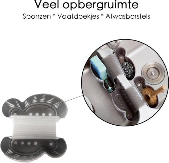 Gootsteen Organizer - 2 Vakjes - Waterbestendig - Siliconen