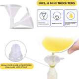 24ME® - Set van 6 Navulbare Lijmflesjes met Naaldpunt Incl. 6 Trechters - 5ML