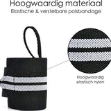 Fitness - Crossfit Polsband - 2 Stuks - Polsbandage Wrist Support Wraps - Pols Bandage Band - Bodybuilding Support - Gewichthef Straps - Krachttraining Lifting Workout Straps - Set Van 2 Stuks - Zwart-Grijs