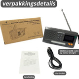 NovaWare® Noodradio Solar Opwindbaar - Powerbank Zonneenergie met 4500mAh - DAB+-FM - Noodpakket - Bluetooth speaker - Draagbare Radio – Oplaadbaar & Op Batterijen - Grijs