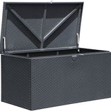 Lifetime® Kunststof Kussenbox staal 509 Ltr - 132x70x67cm - Antraciet