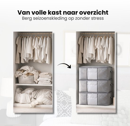 Opbergtas Kleding - 4 Stuks - Organizer voor Dekbed - Opbergzak - Opbergers voor Seizoenskleding
