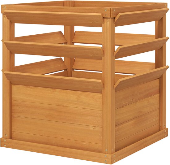 Verhoogde plantenbak hout 65 x 65 x 73 cm - Bruin
